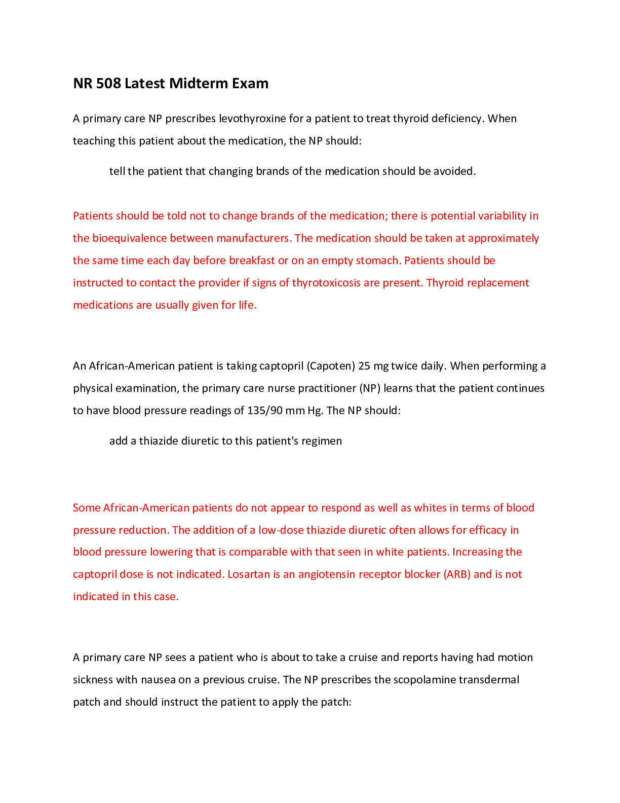 Preview image for NR 508 Latest Midterm Exam